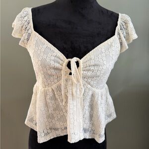 La Hearts Cream Lace Blouse